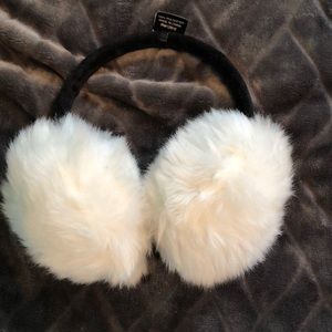 Fuzzy white ear muffs